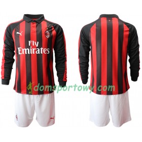 Koszulka AC Milan Dziecięcy Domowe Koszulki Piłkarskie 2018-2019 Długi Rękaw